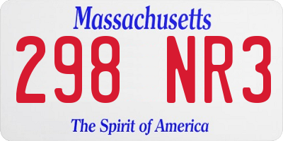 MA license plate 298NR3