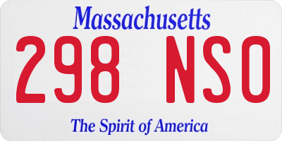MA license plate 298NS0