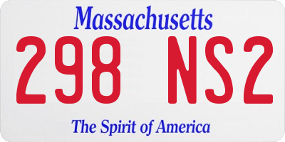 MA license plate 298NS2