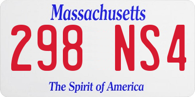 MA license plate 298NS4