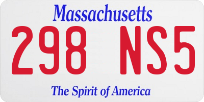 MA license plate 298NS5