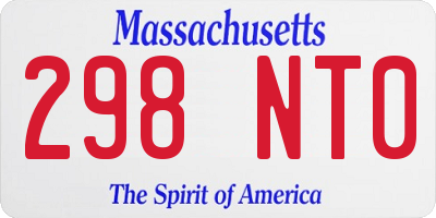 MA license plate 298NT0