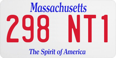 MA license plate 298NT1