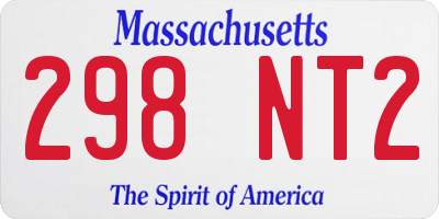 MA license plate 298NT2