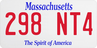 MA license plate 298NT4
