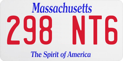MA license plate 298NT6