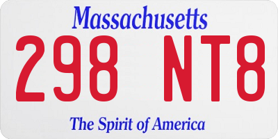 MA license plate 298NT8