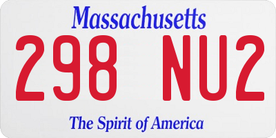 MA license plate 298NU2