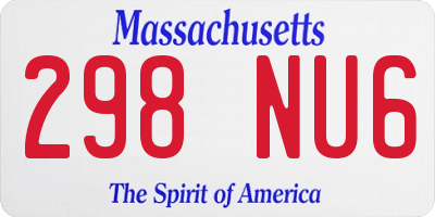 MA license plate 298NU6