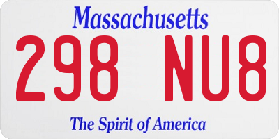 MA license plate 298NU8