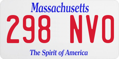 MA license plate 298NV0