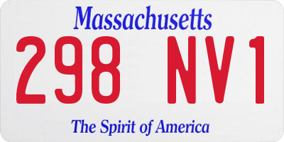 MA license plate 298NV1