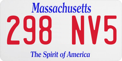 MA license plate 298NV5