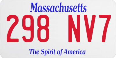 MA license plate 298NV7
