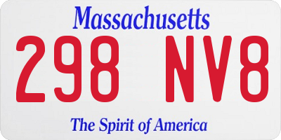 MA license plate 298NV8