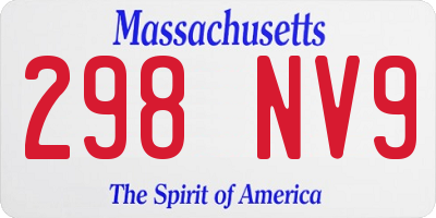 MA license plate 298NV9