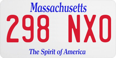 MA license plate 298NX0