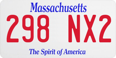MA license plate 298NX2