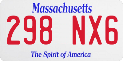 MA license plate 298NX6