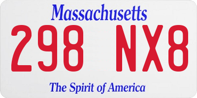 MA license plate 298NX8
