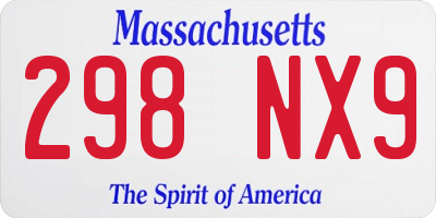 MA license plate 298NX9