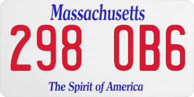 MA license plate 298OB6