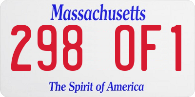 MA license plate 298OF1