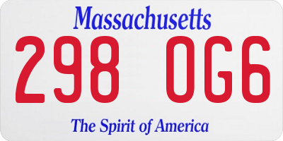 MA license plate 298OG6