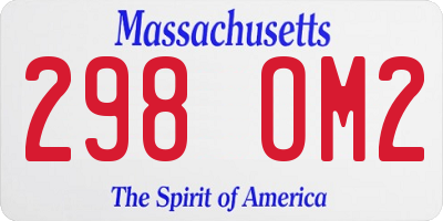 MA license plate 298OM2
