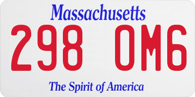 MA license plate 298OM6