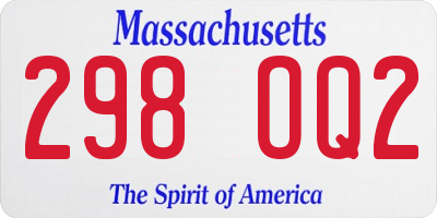 MA license plate 298OQ2