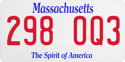 MA license plate 298OQ3