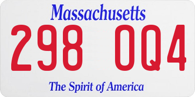 MA license plate 298OQ4