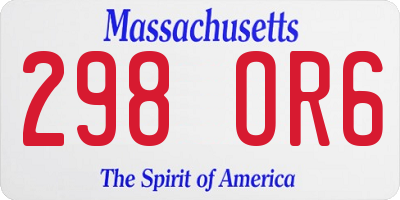 MA license plate 298OR6