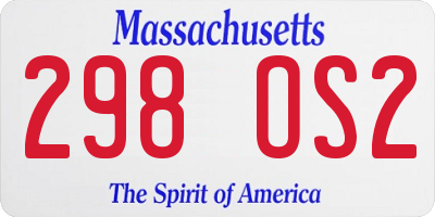 MA license plate 298OS2