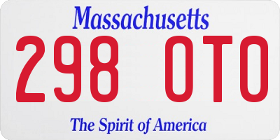 MA license plate 298OT0