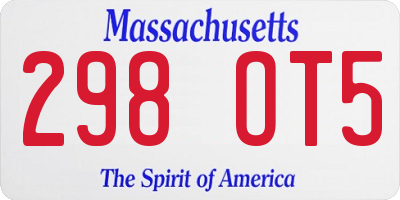 MA license plate 298OT5