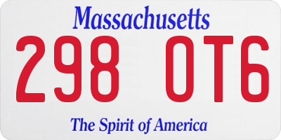 MA license plate 298OT6