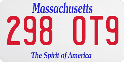 MA license plate 298OT9