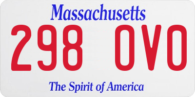 MA license plate 298OV0
