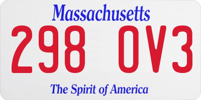 MA license plate 298OV3