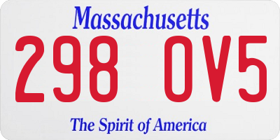 MA license plate 298OV5