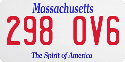 MA license plate 298OV6