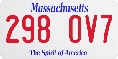 MA license plate 298OV7