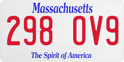 MA license plate 298OV9