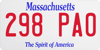 MA license plate 298PA0