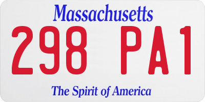 MA license plate 298PA1