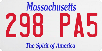 MA license plate 298PA5