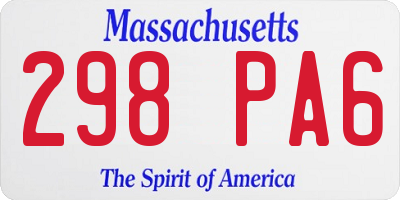 MA license plate 298PA6