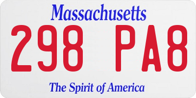 MA license plate 298PA8